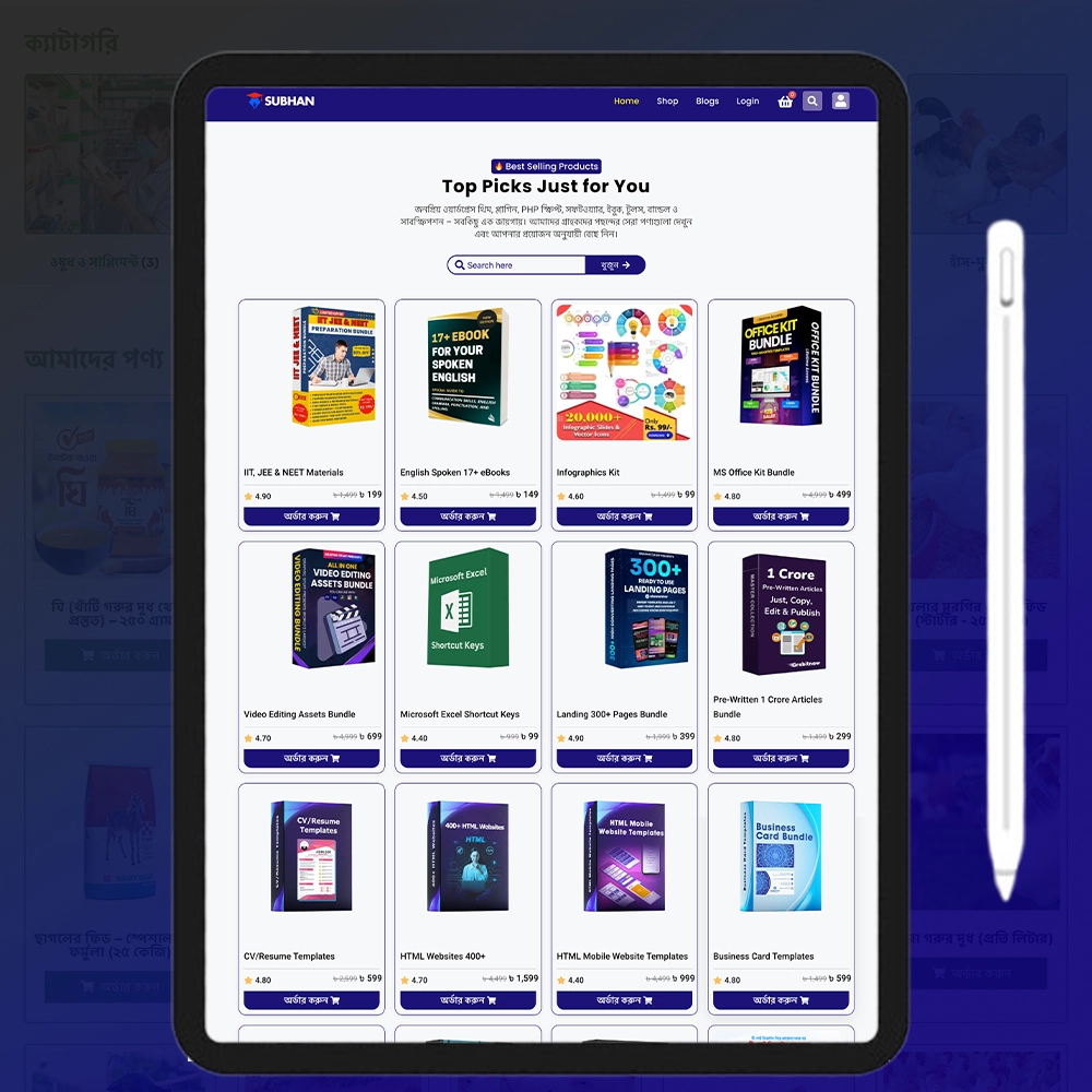 Digital Product Selling WordPress Website Backup File